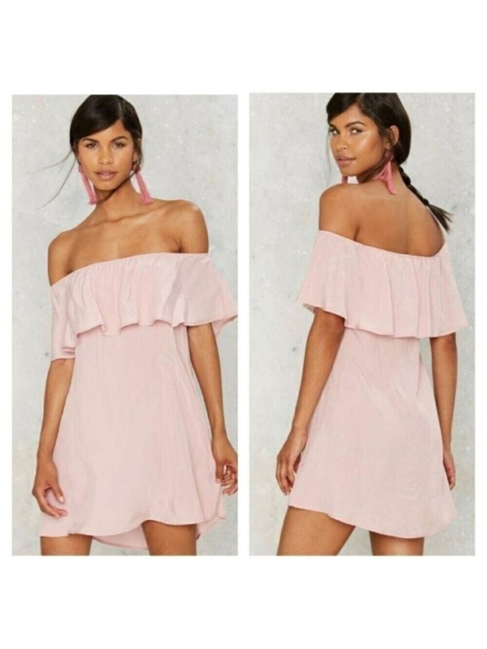 NASTY Gal Baby Pink After Forever Ruffle Dress